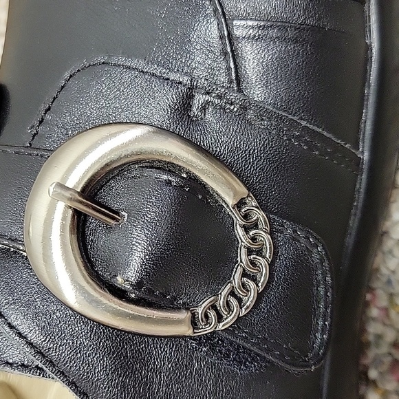 Allegria, woman Black Leather Khloe Slip-On Shoes with Buckle Sz 38. (US 7.5-8) - Picture 8 of 10